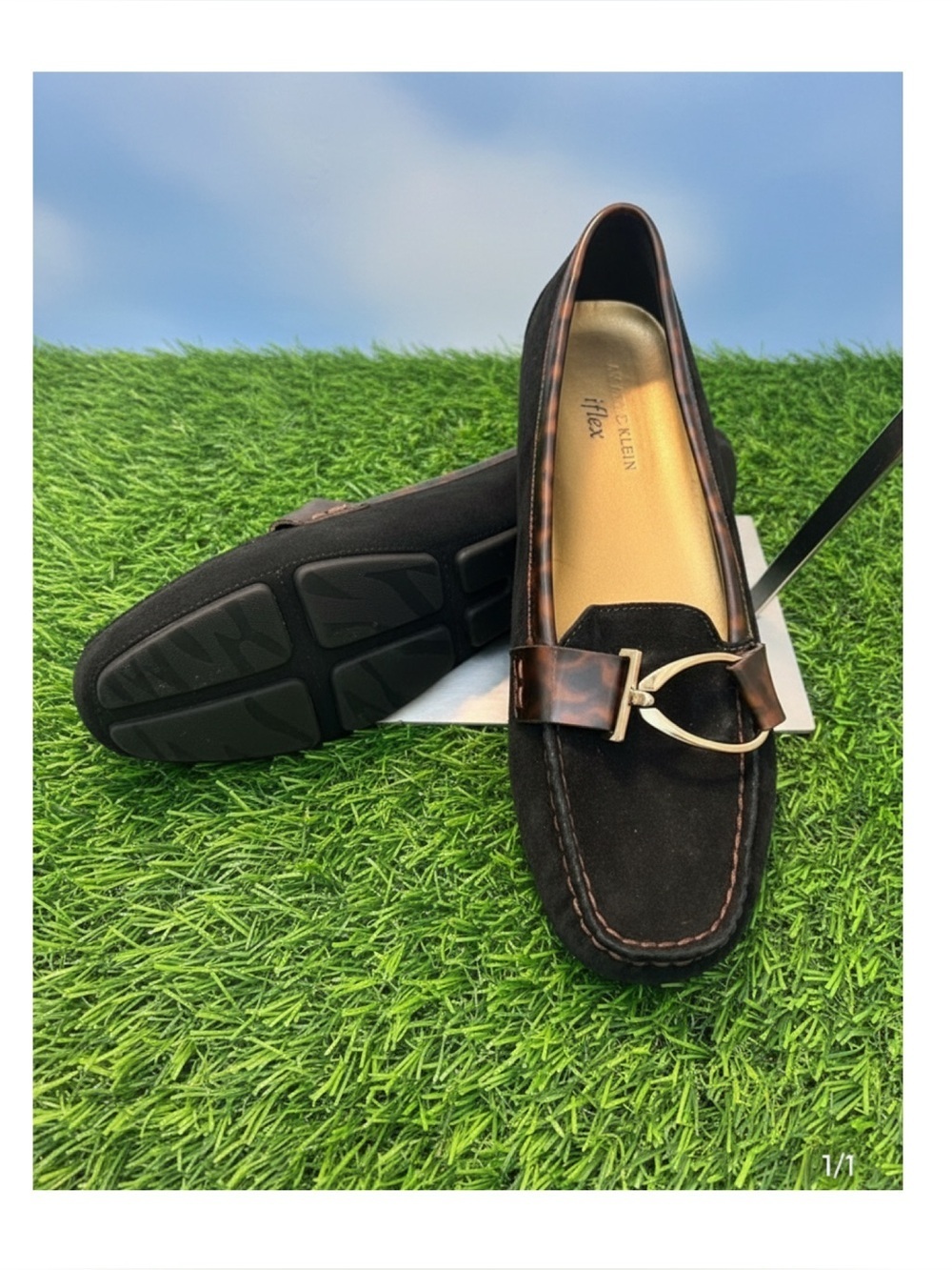🌹🆕 🌹Anne Klein Iflex Black Suede Loafers Size 7.5